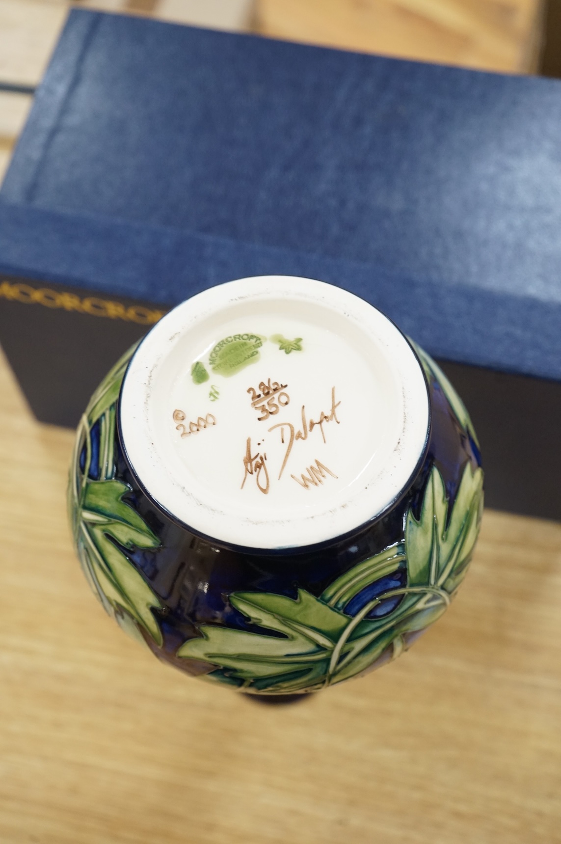 A Moorcroft ‘Wolfsbane’ vase, designed by Anji Davenport, limited edition, 2001. 32cm high (boxed).